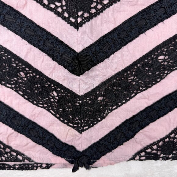 Vintage Persaman Chevron Midi Skirt Pink & Black Women's Size 8 Emo Coquette - Picture 9 of 11